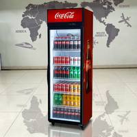 Réfrigérateur vertical à porte vitrée à température unique 300L 1200L avec affichage LED, vente directe usine, vitrine pour boissons et aliments frais