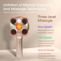 Masseur électrique pour le cuir chevelu, utilisation humide ou sèche, pétrissage, massage Shiatsu, peigne de massage capillaire HYK-101