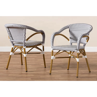 Chaise de restaurant d'extérieur au design moderne Chaise empilable tissée en métal et rotin pour la salle à manger et les meubles de salon
