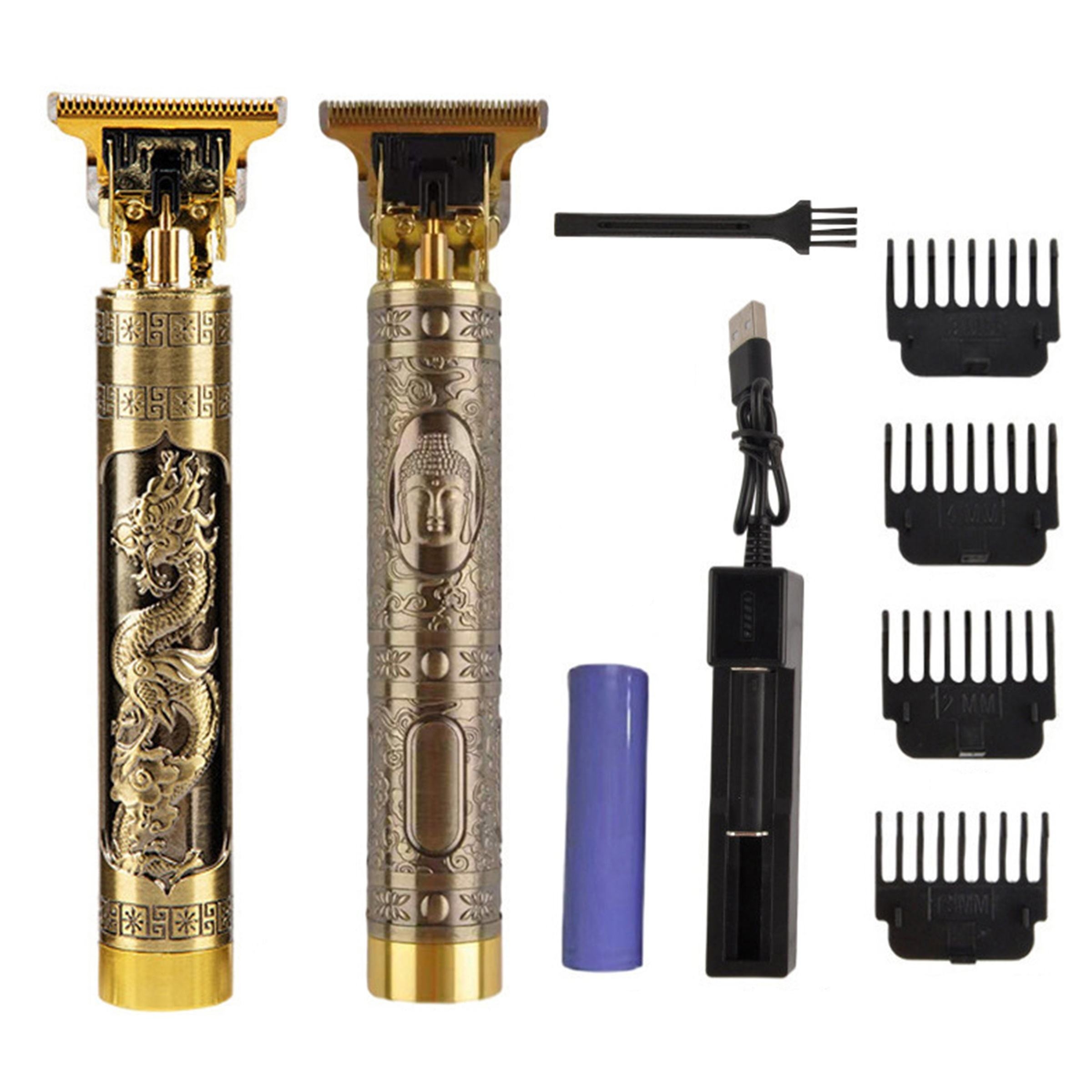 Перезаряжаемая электрическая бритва для волос T9, беспроводной триммер для волос с головой Феникса, дракона, Будды, триммер с лезвием, набор для стрижки волос