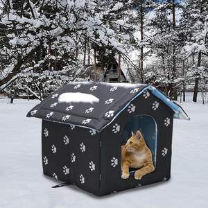 Casa para gatos al aire libre impermeable resistente a la intemperie cama aislada para mascotas para gatos salvajes perros para clima cálido cojines individuales - Product Image 4