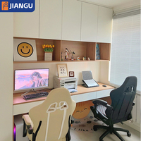 Bureau d'ordinateur mural intégré haut de gamme sur mesure pour toute la maison, bureau à domicile multifonctionnel