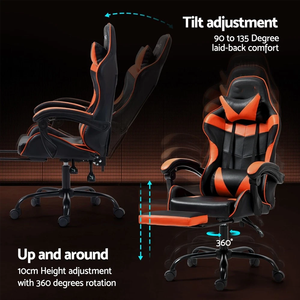 Chaise de jeu abordable très vendue, chaise PC personnalisée avec repose-pieds et accoudoirs articulés pour adolescents et joueurs - Product Image 4