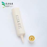 Tube cosmétique couleur chair 19 mm en PE vide avec bouchon à vis, surface brillante, impression de logo personnalisée pour crème contour des yeux, fard à paupières, rouge à lèvres, sérum
