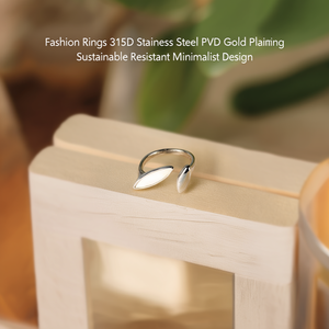 แหวนแฟชั่น สแตนเลสสตีล 316L ชุบทอง PVD ทนทาน ดีไซน์มินิมอล - Product Image 3