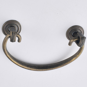 Antique Style Zinc Alloy Semi Circular Drawer Handle Bronze 68mm Hole Spacing Traditional Design Durable Furniture Hardware - Product Image 1