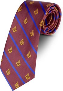 Cravate en soie 100% de luxe, couleur unie, athlétique, avec impression personnalisée internationale maçonnique, logo et forme personnalisables, pour hommes, en vente - Product Image 4