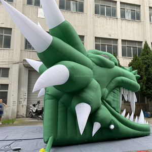 Màu Xanh Lá Cây khổng lồ Rồng Đầu <span class=keywords><strong>Inflatable</strong></span> đường hầm lối vào lều với quạt gió cho các sự kiện quảng cáo kinh doanh - Product Image 3