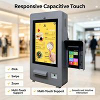 Terminal de point de vente tactile avec imprimante thermique et scanner de code QR étanche pour la restauration rapide, machine de commande automatique pour hamburger, 15,6 pouces