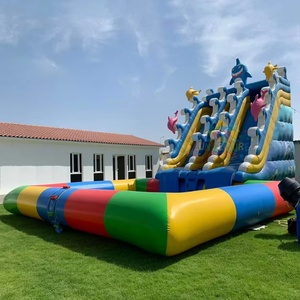 Fiesta gigante al aire libre jugando gorila saltando Castillo <span class=keywords><strong>tobogan</strong></span> inflable tiburón Parque Acuático con piscina - Product Image 1