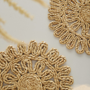 Natural Color Jute <b>Placemat</b> Round Eco-Friendly Heat Insulating <b>Table</b> Mat <b>For</b> Dining Decor - Product Image 4