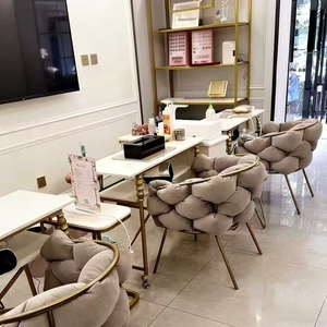 Internet Celebrity Girl Makeup Chair Bedroom <b>Backrest</b> Princess Chair Light Luxury Dressing Table Stool Negotiation Nail Chair - Product Image 4