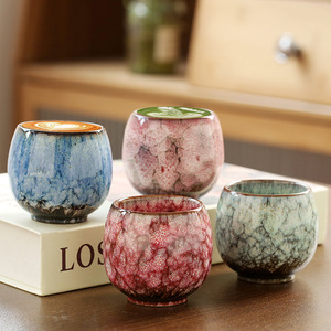 Japanese Style Vintage Reactive Glazed Espresso Coffee Cup Small Ceramic <strong>Tea</strong> Cup <strong>Set</strong> - Product Image 3