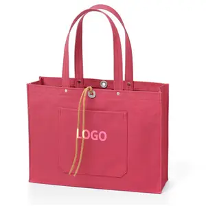 Bolsa de ombro de lona feita à mão, sacola de lona com logotipo personalizado, fornecedor