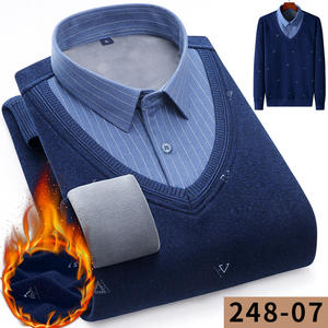 Maglione lavorato a maglia più camicie da <span class=keywords><strong>uomo</strong></span> di <span class=keywords><strong>velluto</strong></span> pesanti e calde nelle camicie da <span class=keywords><strong>uomo</strong></span> invernali - Product Image 3