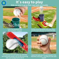 Machine à lancer de baseball pour enfants, jouet à commande au pied avec batte et balle, jeu de sport intérieur/extérieur pour tout-petits, garçons et filles