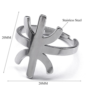 Anillo de Acero Inoxidable con Letra Amazi Africana, Popular en Europa y América, Joyería de Acero Titanio de Lujo Ligero y Moderno - Product Image 6