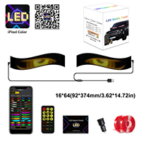Panel de Matriz LED RGB de Animación Personalizada BGZM 16x64, 12V, Programable, Ojo de Diablo, para Publicidad en Autos/Camiones, Nueva Aplicación de Control, 2 Años de Garantía