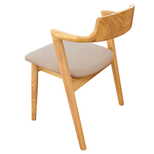 <span class=keywords><strong>Fauteuil</strong></span> en tissu rembourré de style nordique créatif avec pieds en <span class=keywords><strong>bois</strong></span>, chaises de salle à manger en <span class=keywords><strong>bois</strong></span> avec accoudoirs - Product Image 4