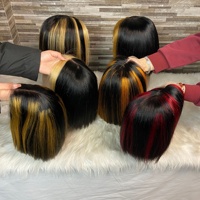 Perruque Lace Front HD Transparente SDD Bob Lisse 2*6 5*5 100% Cheveux Humains, Peut Être Permanente et Teinte