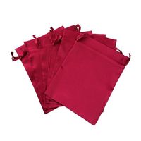 Sacs d'emballage en satin rouge personnalisés avec cordon de serrage et impression de logo pour la marque, les cadeaux, les événements, la vente en gros de bijoux