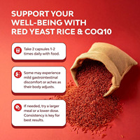 Capsules de Riz Rouge Fermenté : Complément pour la Santé du Coeur et le Cholestérol avec CoQ10 pour Hommes et Femmes