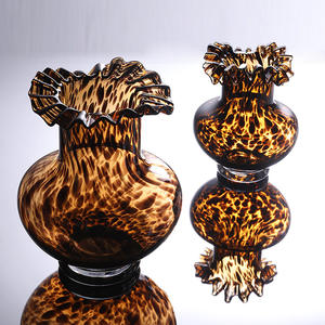Modern Amber Colored <b>Crystal</b> <b>Glass</b> Flower Vase <b>Set</b> Desktop Luxury Hydroponic Flower Vase - Product Image 3