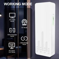 Puente Inalámbrico Digital Gigabit de Alta Potencia de 900M con Doble Puerto, Puente Inalámbrico para Exteriores de Largo Alcance de 5KM, Resistente al Agua IP65