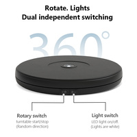 Présentoir de plateau tournant électrique rotatif à 360 degrés avec lumière LED accessoires de photographie prise de vue pour produits Photo ou courte vidéo