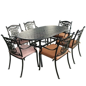 Meubles <span class=keywords><strong>de</strong></span> <span class=keywords><strong>jardin</strong></span> en fonte d'aluminium <span class=keywords><strong>de</strong></span> haute qualité pour patio extérieur, ensembles <span class=keywords><strong>de</strong></span> table et <span class=keywords><strong>de</strong></span> chaises - Product Image 1
