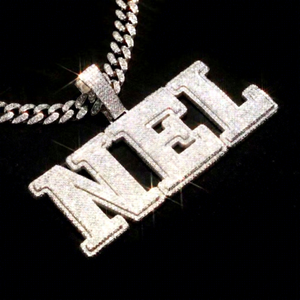 Collar con Colgante de Nombre Personalizado, con Diamantes de Imitación AAA CZ, Estilo Hip Hop, Brillante, Joyería Personalizada de Fábrica - Product Image 1