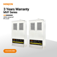 Alimentation à découpage extérieure MINJON 400W 48V CE pour sortie simple AC-DC, étanche, garantie 3 ans, efficacité 87%, 200-240VAC