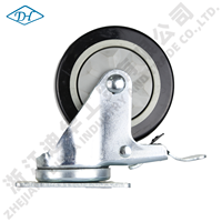 Roulettes pivotantes en PVC à noyau plastique avec frein Total Lock, usage léger, 3, 4, 5 pouces, roulettes à fixation par plaque pour chariot à plateau, chariot utilitaire