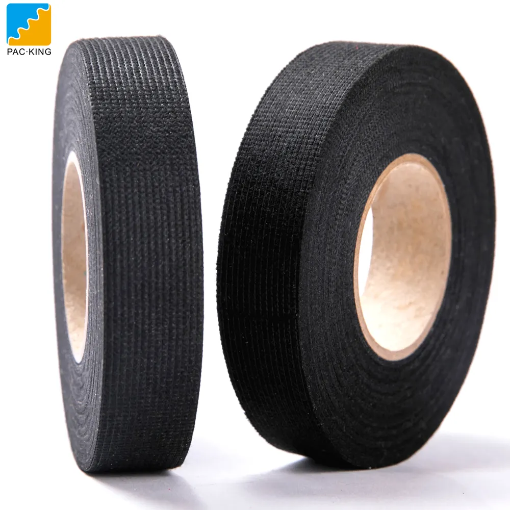 Automotive schwarzer Kleber schwarzer Draht Stoff beschichtet Faser Fleece Stoff Kabelbaum Gaffer Tape