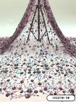 Tissu de dentelle indienne de haute qualité Aso Ebi paillettes tissu de dentelle perles Ace tissu de broderie