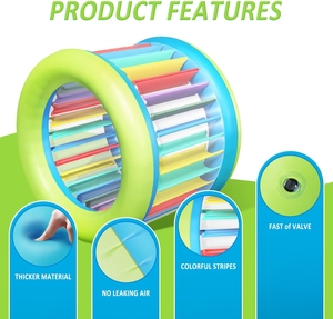 <span class=keywords><strong>Roue</strong></span> de roulement <span class=keywords><strong>gonflable</strong></span> en PVC 73*65 pouces multi couleurs pour enfants piscine lac arrière-cour pelouse jeu extérieur actif - Product Image 4