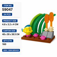 Set de Bloques de Construcción Personalizado Mini Mundo Oceánico con Peces, Corales y Algas Marinas, Juguetes Educativos para Niños para Ensamblaje DIY y Decoración de Escritorio
