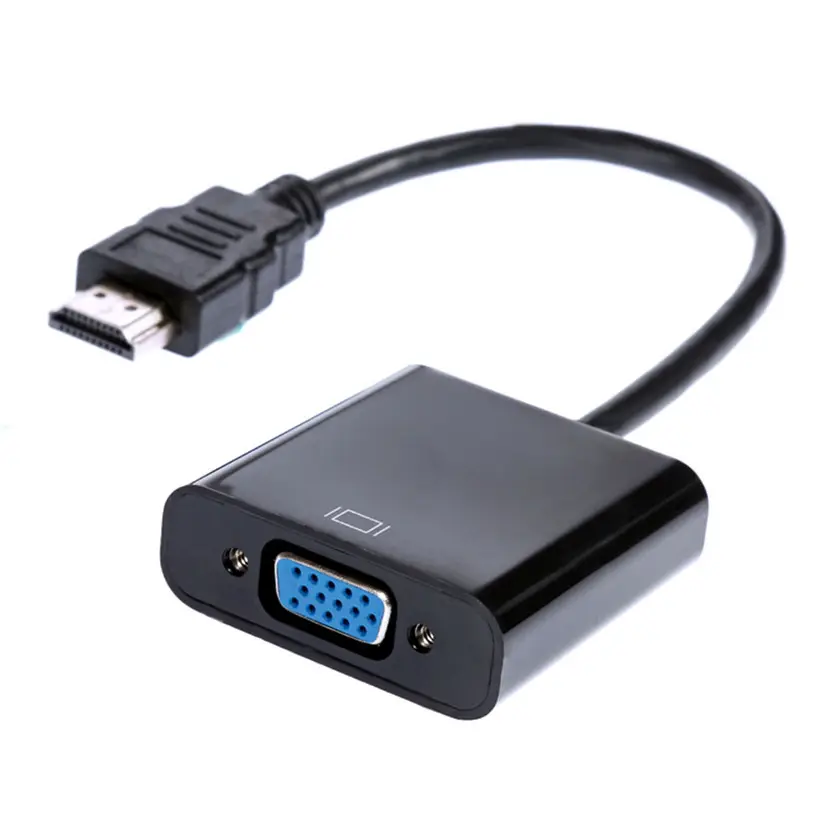 Konverter adaptor HDMI ke VGA, kabel HDMI mendukung Full HD 1080P HDTV HDMI Male ke VGA Female untuk PC Laptop hdmi2vga