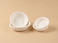Vente en gros d'ensemble de gobelets et d'assiettes jetables de 12 oz, vaisselle blanche épaissie à paroi unique pour pique-nique et desserts