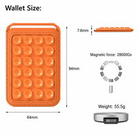 Cartera MagSafe al por mayor, soporte magnético N52 para tarjetas, soporte plegable con ventosa para teléfono, regalo personalizado con forma de A para iPhone y Samsung