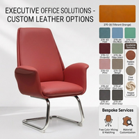 Fauteuil de conférence moderne de luxe à dossier haut en cuir, ergonomique, avec base cantilever chromée, pour bureau de direction et salle d'attente
