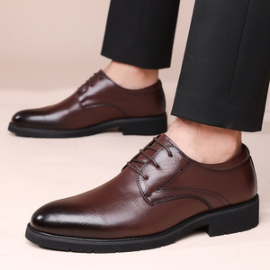 Chaussures habillées en cuir à bout pointu pour hommes, noires, formelles, pour mariage, affaires, taille 45 46 - Product Image 4