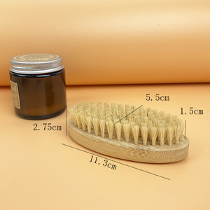 <span class=keywords><strong>Brosse</strong></span> à <span class=keywords><strong>barbe</strong></span> en bambou ovale à manche en hêtre pour hommes de haute qualité à prix bon marché - Product Image 2