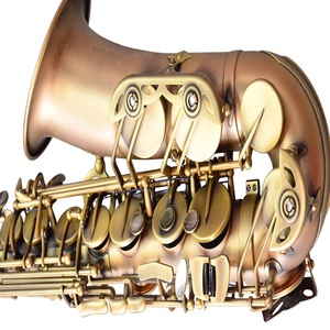 Saxophone alto professionnel en Mi bémol, <span class=keywords><strong>instrument</strong></span> à <span class=keywords><strong>vent</strong></span> en alliage de bronze doré, laqué or, grande calibre, réglable, avec support et étui - Product Image 2