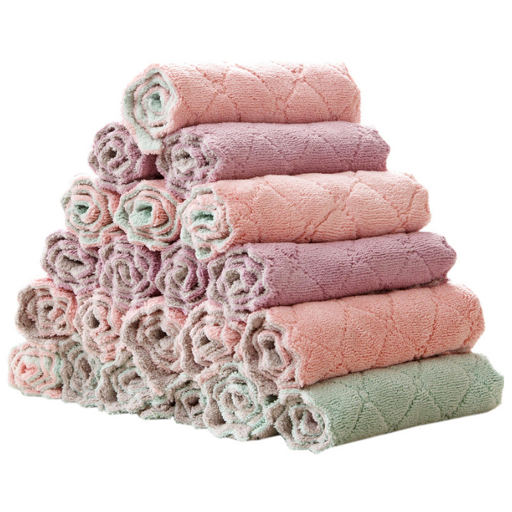 LG034 оптовая продажа двухсторонняя ткань для мытья кухни тряпка из кораллового бархата тряпка для ванной Бытовая Посуда