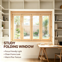 Fenêtre pliante horizontale en pin naturel non peint, joint tenon, bois massif, taille personnalisée pour la décoration de cuisine et de maison