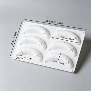 Banana Mousse Cake Mold 6 Cavity <b>Silicone</b> <b>Baking</b> Mold For Pudding Chocolate Ice Cream Realistic Fruit Shape - Product Image 2
