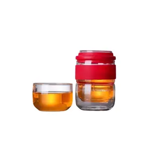 Wholesale cheap chinese glass portable office coffee and tea cup sets bulk travel luxury gift