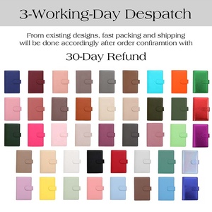 Carnet de budget Hongbo A6 en cuir grainé, <span class=keywords><strong>43</strong></span> couleurs, 6 anneaux dorés, le plus vendu, idéal comme cadeau quotidien/hebdomadaire - Product Image 3