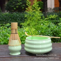 Ensemble fouet à matcha écologique en bambou avec bol et support – Style nordique, fouet à 100 brins, coffret cadeau